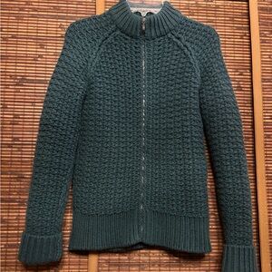 Jil Sander Dark Green Textured Cardigan